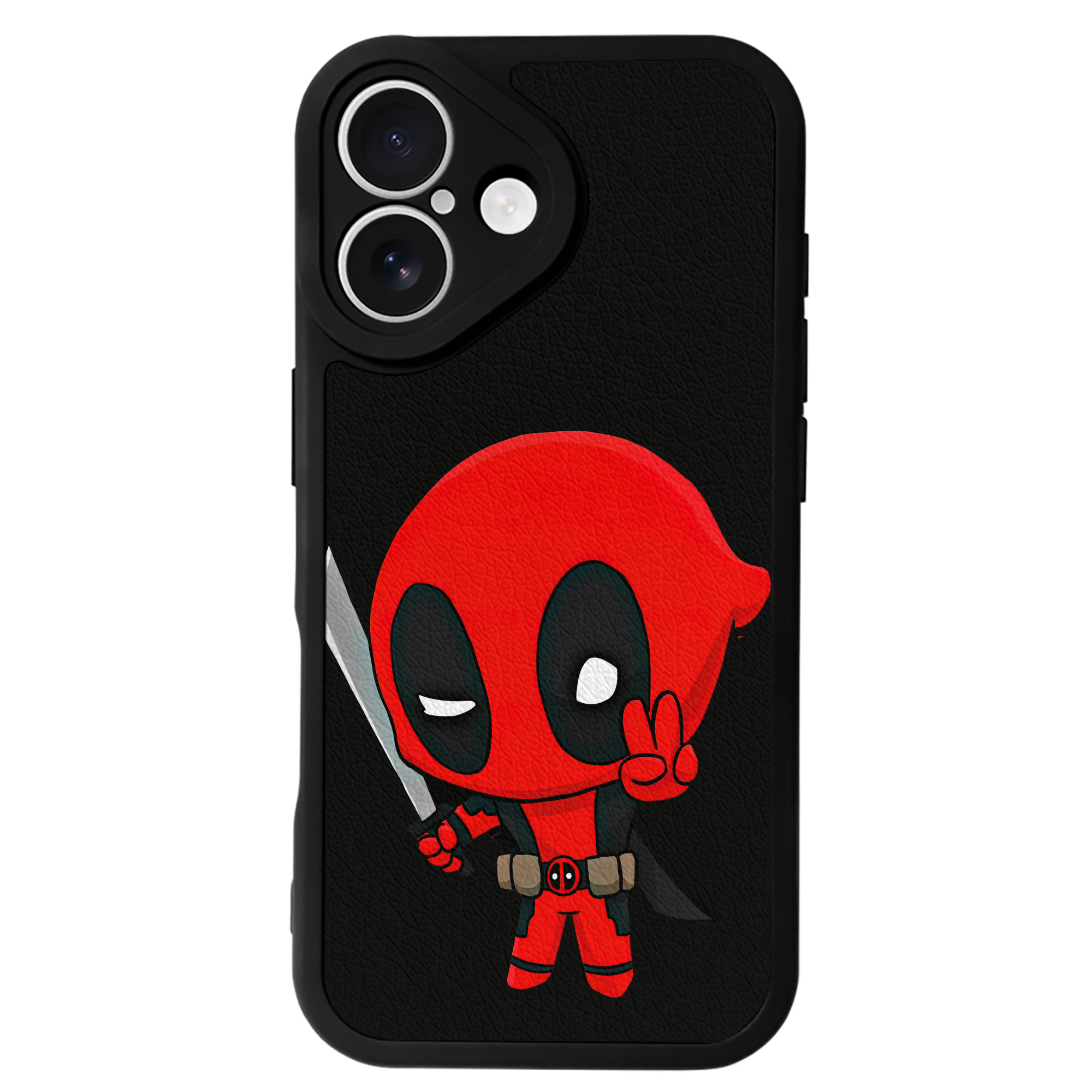 （画像用） Deadpool デッドプール 【iPhone 16シリーズ対応】シリコンスマホケース（レザー調） 材質：シリコン